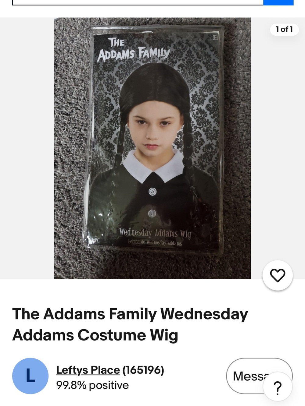 Wednesday Wig for Kids — Black